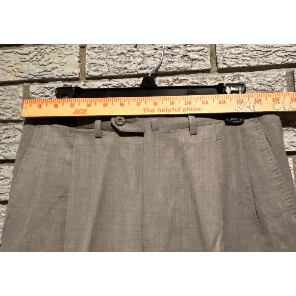 Ermenegildo Zegna Mens Gray Lana Wool Pleated Dress Pants Trousers Size 32
